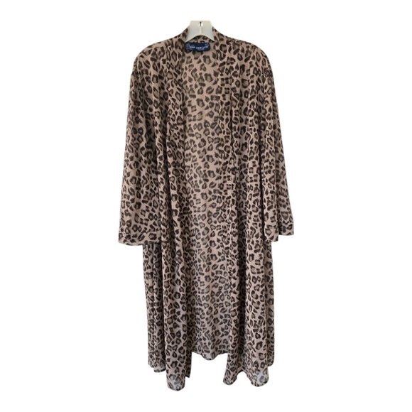 Susan Graver Kimono Jacket Plus Womens Lightweight Open Animal Print Colorful - Picture 1 of 12